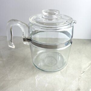 Vintage Pyrex Flameware Glass Stovetop Coffee Pot 9 Cup 7759 B Percolator Carafe
